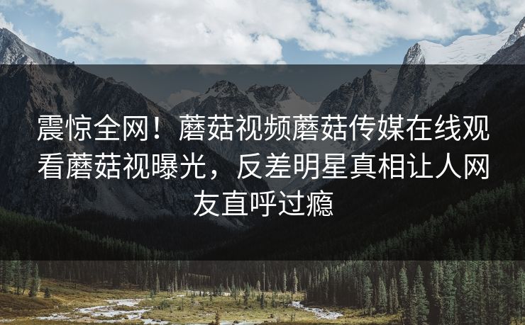 震惊全网！蘑菇视频蘑菇传媒在线观看蘑菇视曝光，反差明星真相让人网友直呼过瘾