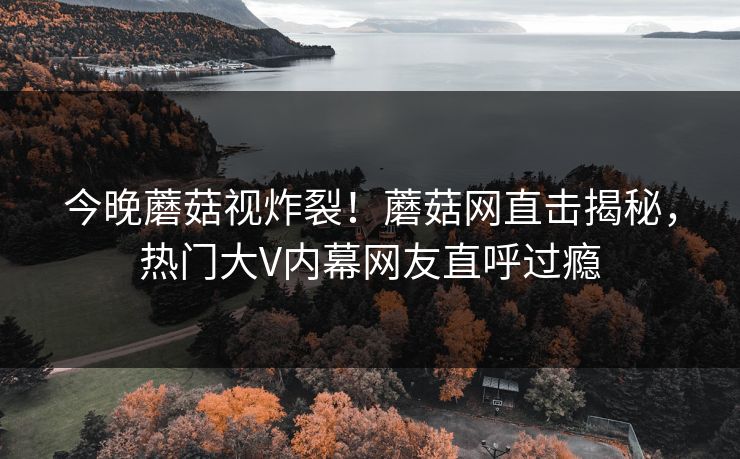 今晚蘑菇视炸裂！蘑菇网直击揭秘，热门大V内幕网友直呼过瘾